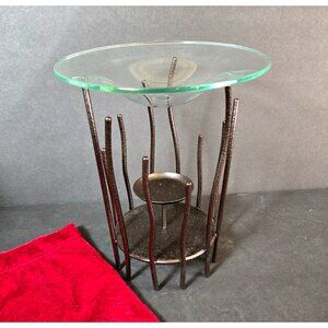 PartyLite Sabor Isleno Aroma Melts Wax Warmer Candle Holder Metal Glass P95077